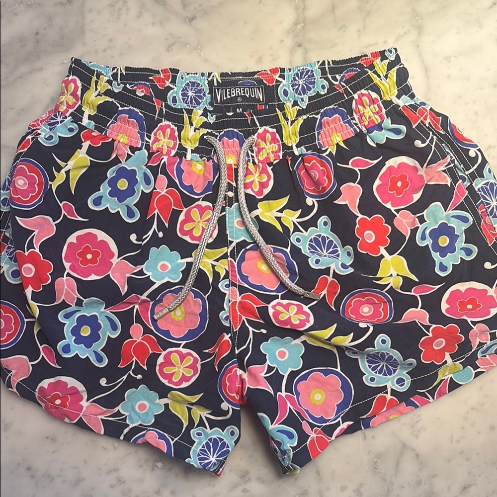 Vilebrequin Red and Pink Swim Athletic Shorts